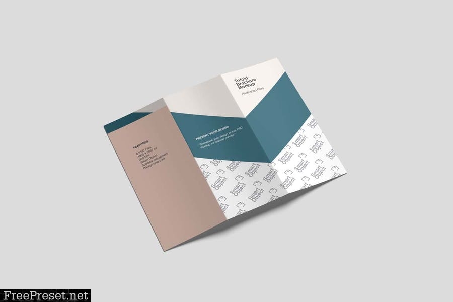 Trifold Brochure Mockups Q222BZ2