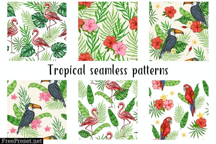Tropical Summer Patterns with Birds YKPXXTS