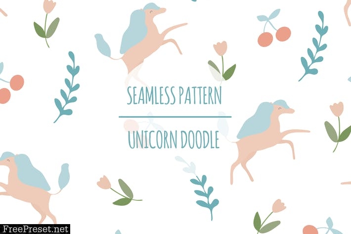 Unicorn Doodle – Seamless Pattern SLL4LMN