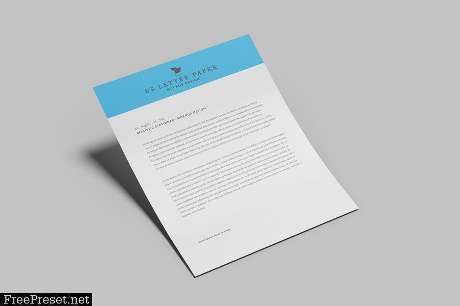 US Letter Stationery Paper Mockups 6DMA73G