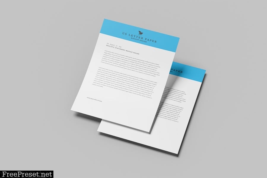 US Letter Stationery Paper Mockups 6DMA73G