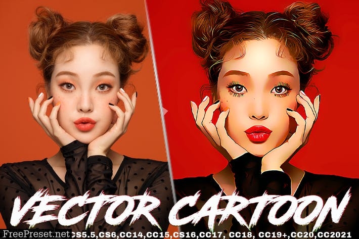 Vector Cartoon painting Photoshop Actions