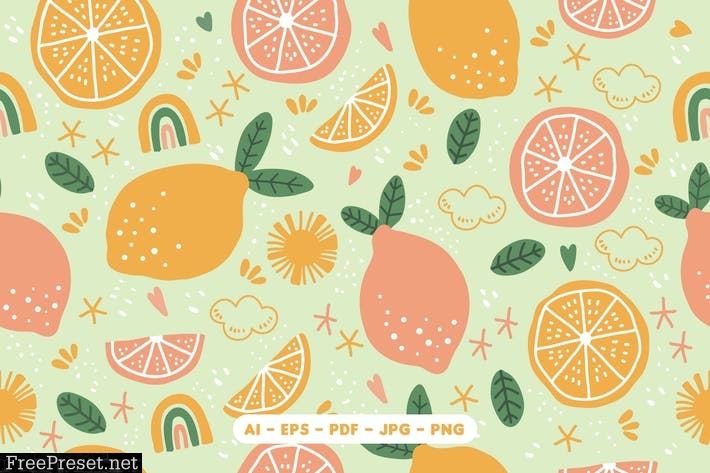 Vector Lemon Seamless Pattern TP56W2Z