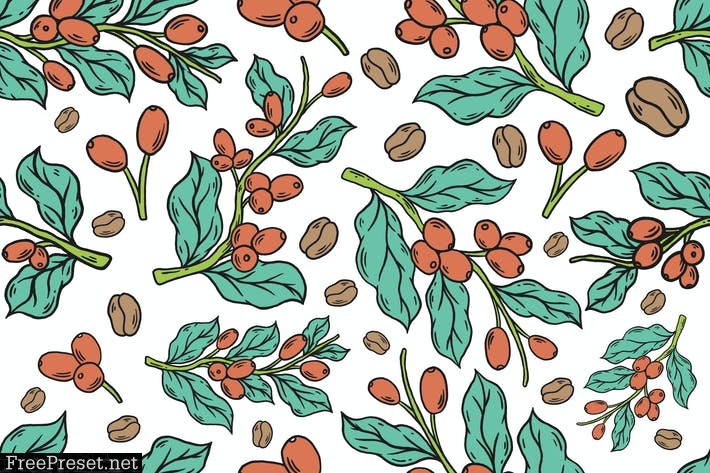 vector seamless pattern coffee 9964BXP