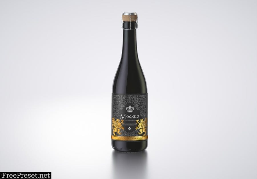 Wine Bottle Colored Mockup MQEJP6Q