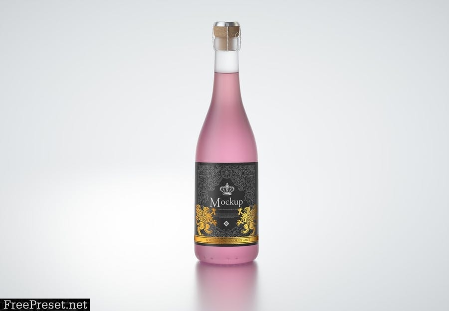 Wine Bottle Colored Mockup MQEJP6Q