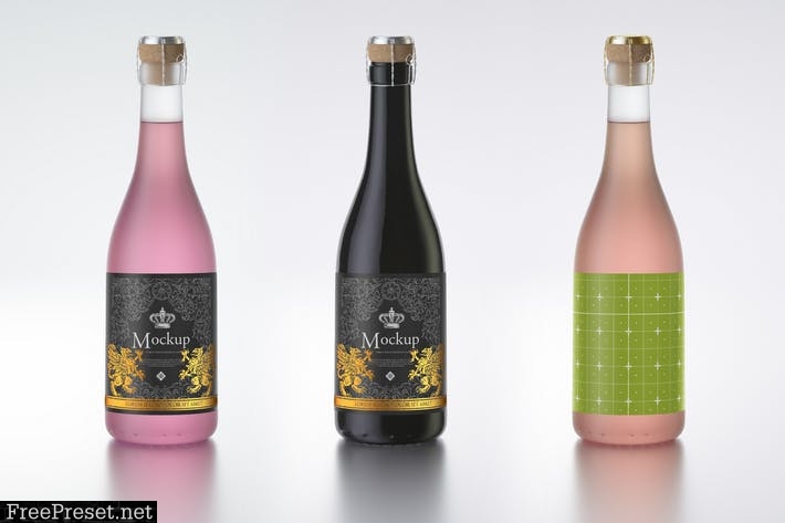 Wine Bottle Colored Mockup MQEJP6Q