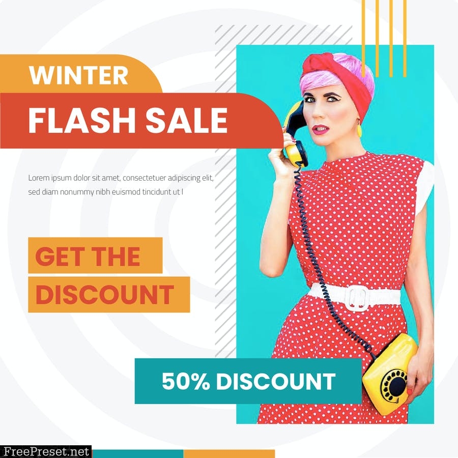 Winter Flash Sale Social Media Post F3V7NXQ