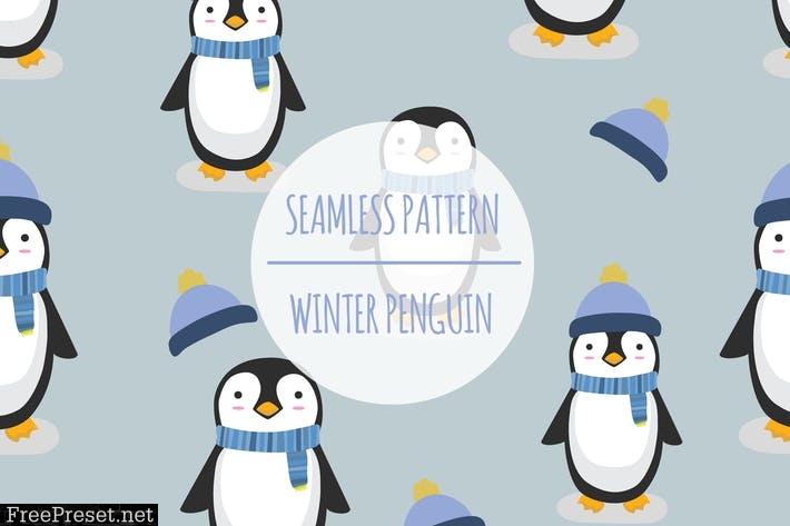 Winter Penguin – Seamless Pattern BALM825