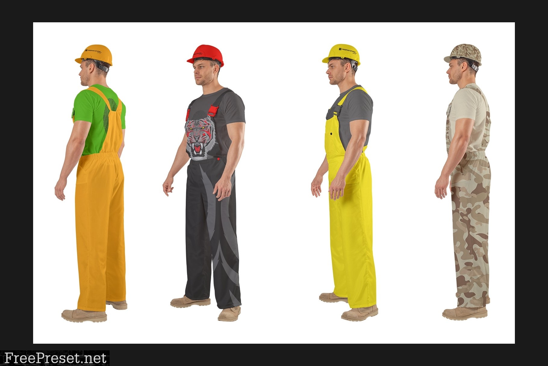 Working Overalls Suit Mock-Up Set 5995303