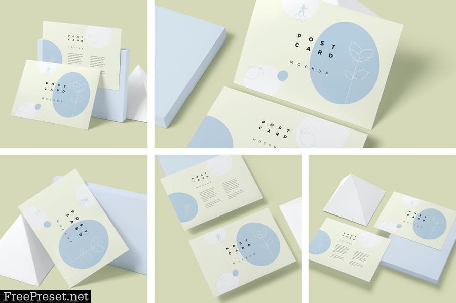 7x5 Post Card Mockups 22KA6LT