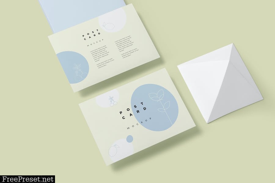 7x5 Post Card Mockups 22KA6LT