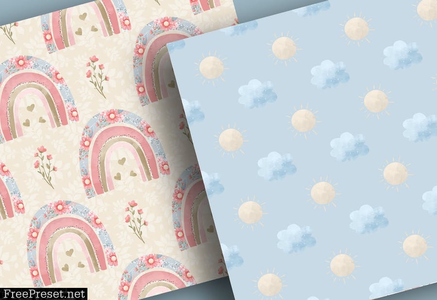 Baby Bear Nursery digital paper pack LUE3UNF