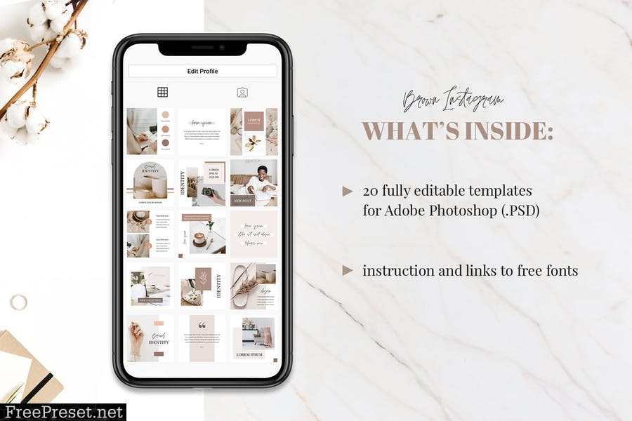 Brown Tones Instagram Templates CCYMBUL