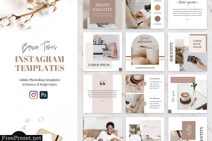 Brown Tones Instagram Templates CCYMBUL