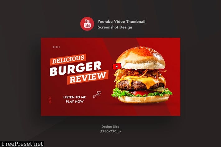 Burger Review & Restaurant YouTube Thumbnail & AD Z9VAPDD