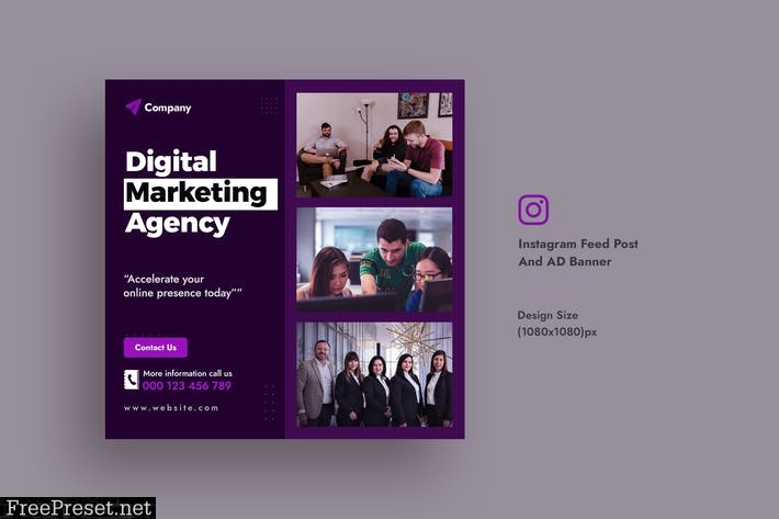 Business & Digital Agency Instagram Feed AD Banner QGN3B9A