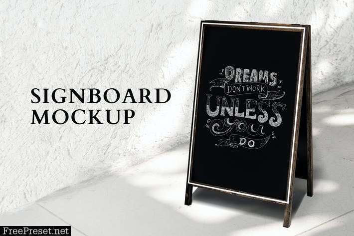 Chalkboard sign mockup for restaurant CECAWVX