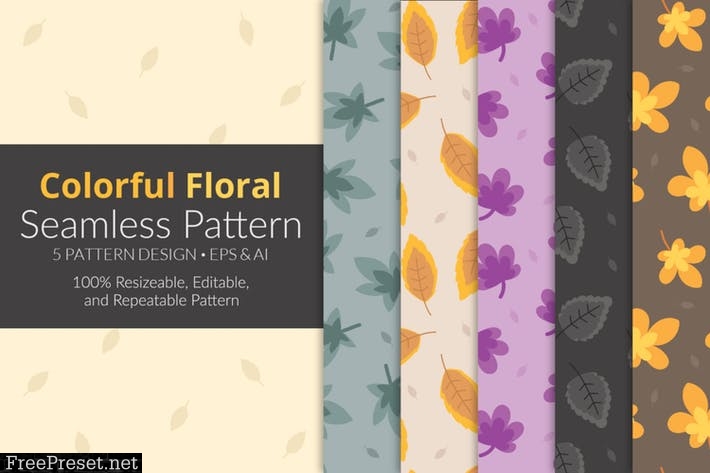 Colorful Floral Seamless Pattern Pack PZ387GS