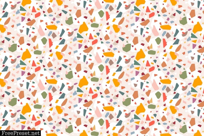 Colorful Seamless Terrazzo Pattern 1 PJLJZBU