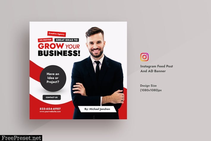 Corporate & Business Instagram Post & AD Banner 5LWXXBE