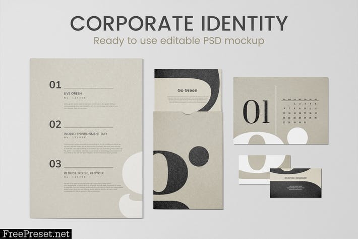 Corporate identity mockup psd set for business CGMT4KH