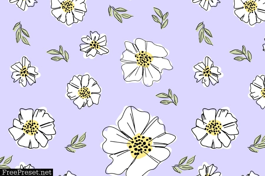 Crace – spring flower vector pattern TM7UKTJ