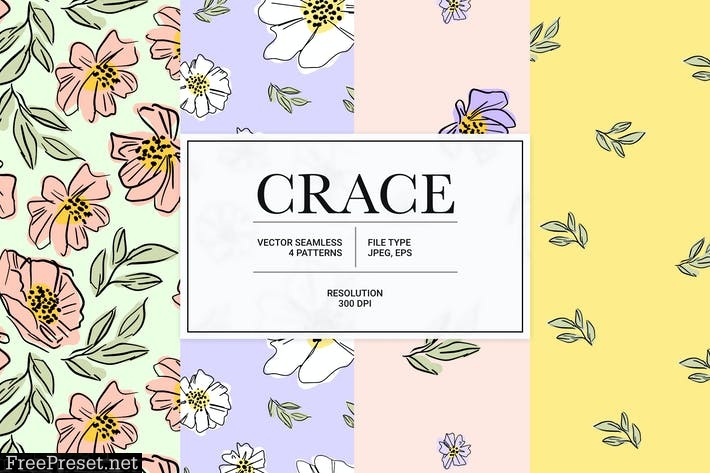 Crace – spring flower vector pattern TM7UKTJ