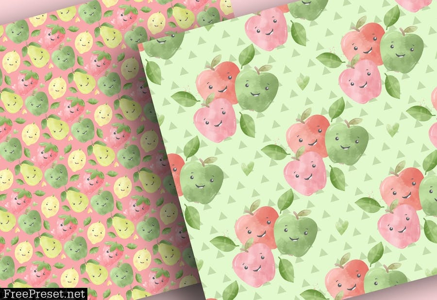 Cute Fruit digital paper pack ZBGA49E