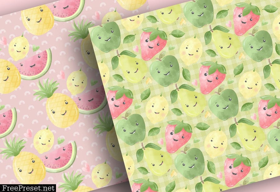 Cute Fruit digital paper pack ZBGA49E