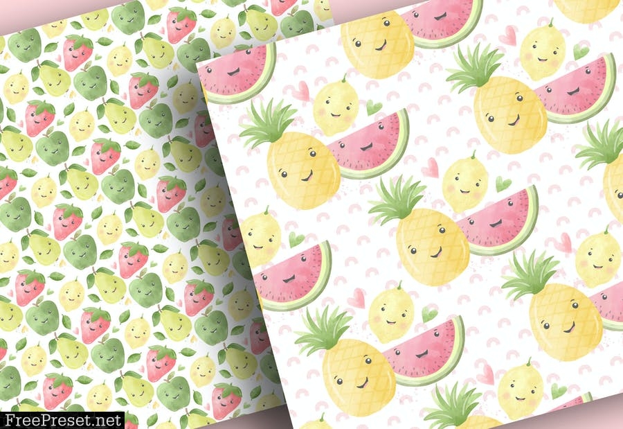 Cute Fruit digital paper pack ZBGA49E