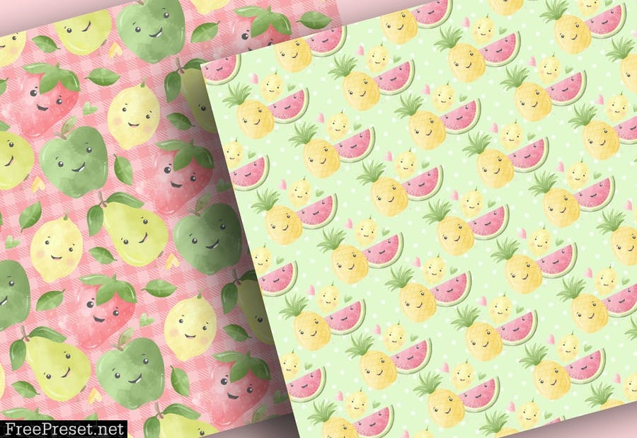 Cute Fruit digital paper pack ZBGA49E