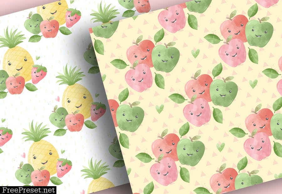 Cute Fruit digital paper pack ZBGA49E