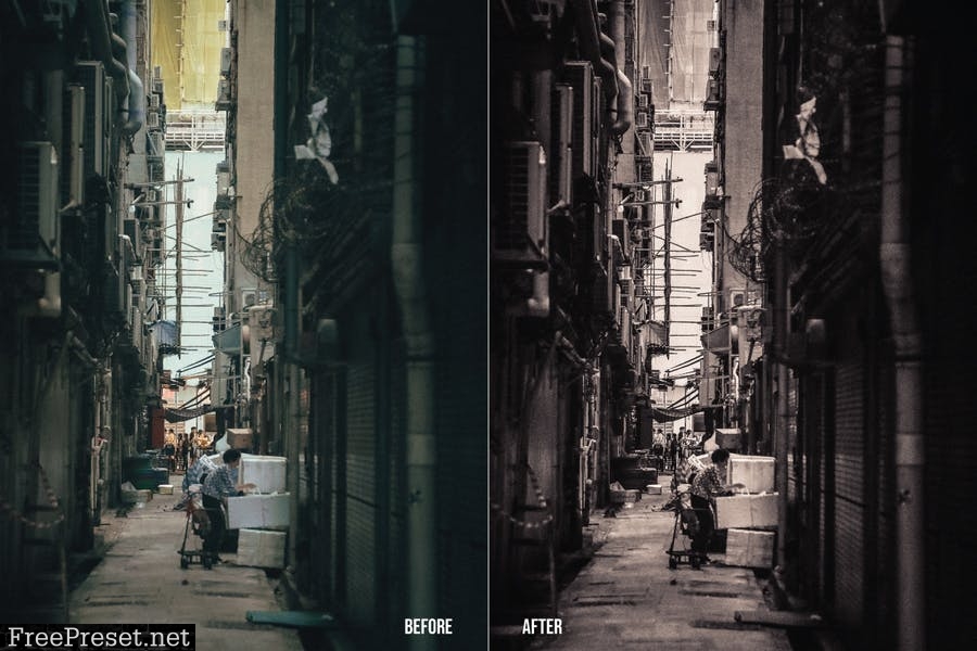 Dark Alley Mobile and Desktop Lightroom Presets