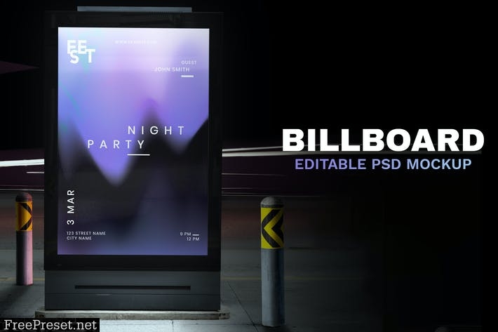 Digital ad sign mockup screen at the bus stop 6GJH9B7