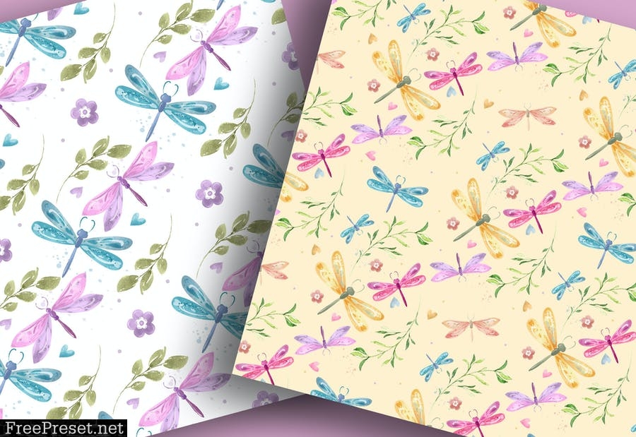 Dragonflies digital paper pack KQ2S5VR