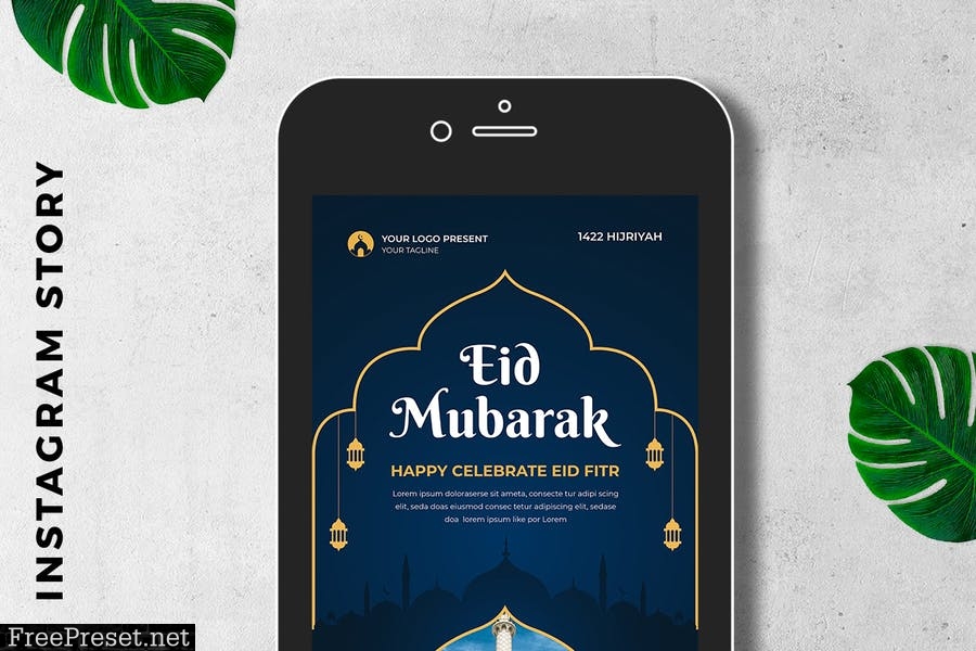 EID Mubarak Digital Greeting Card 4YLDYZY