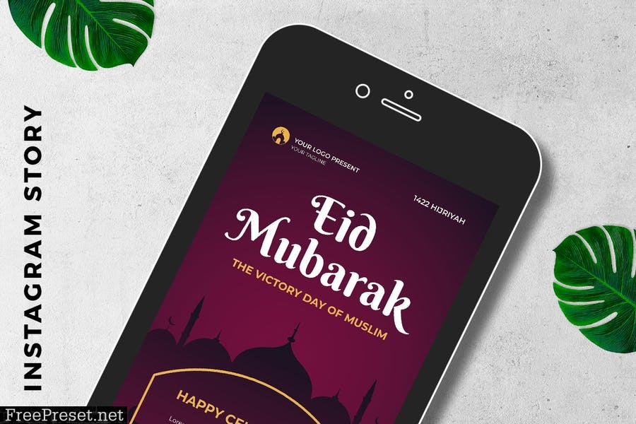 EID Mubarak Digital Greeting Card FXBCEDT