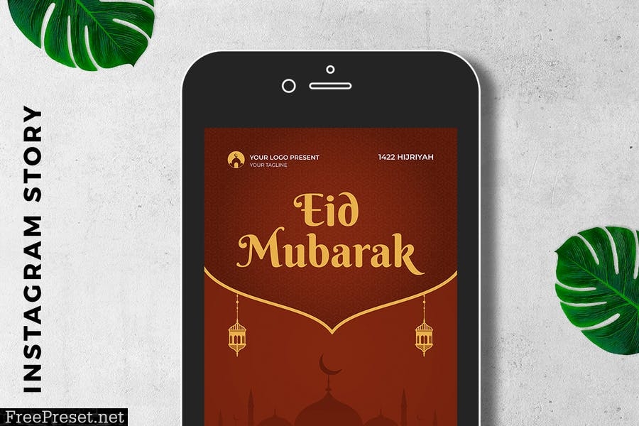 EID Mubarak Digital Greeting Card KRUN5BC