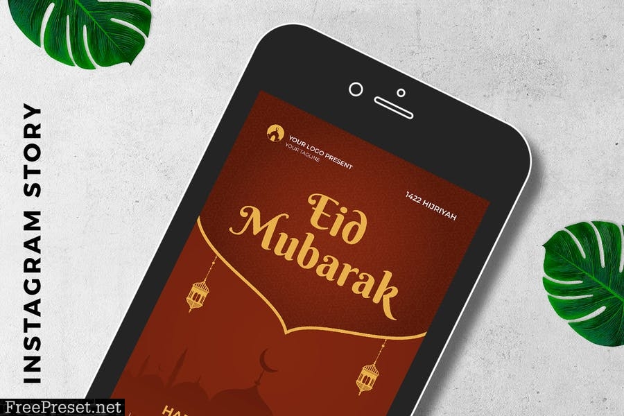 EID Mubarak Digital Greeting Card KRUN5BC