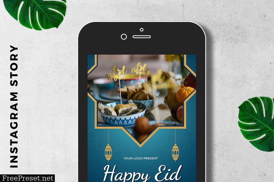 EID Mubarak Digital Greeting Card R7KVE4X