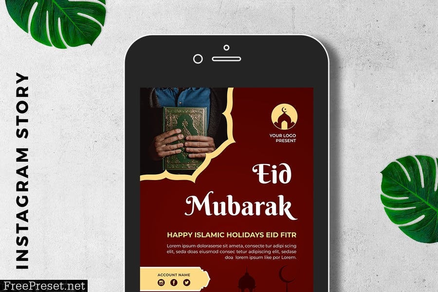 EID Mubarak Digital Greeting Card YUCDQFV