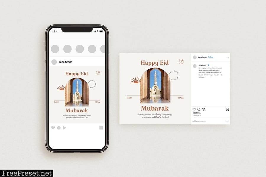 Eid Mubarak Social Media Pack QL9GA56