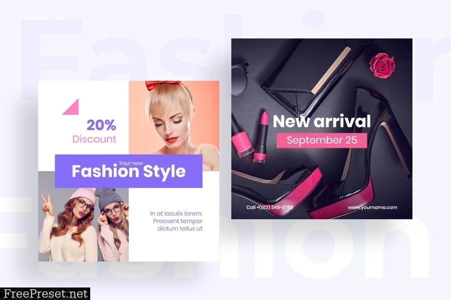 Fashion Instagram posts template kit - 01 Z9A75F3