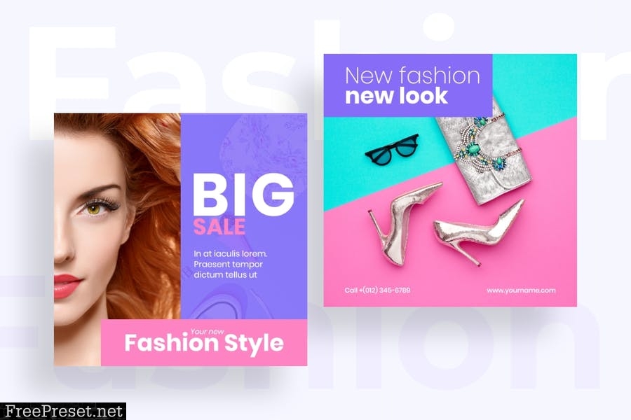 Fashion Instagram posts template kit - 01 Z9A75F3