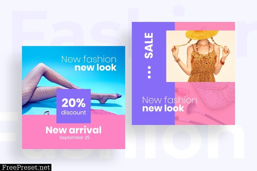 Fashion Instagram posts template kit - 01 Z9A75F3