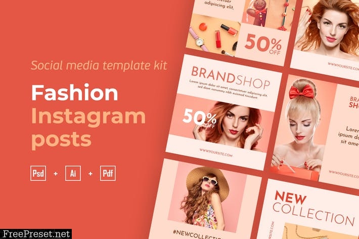 Fashion instagram posts template kit - 04 A2NXYNG
