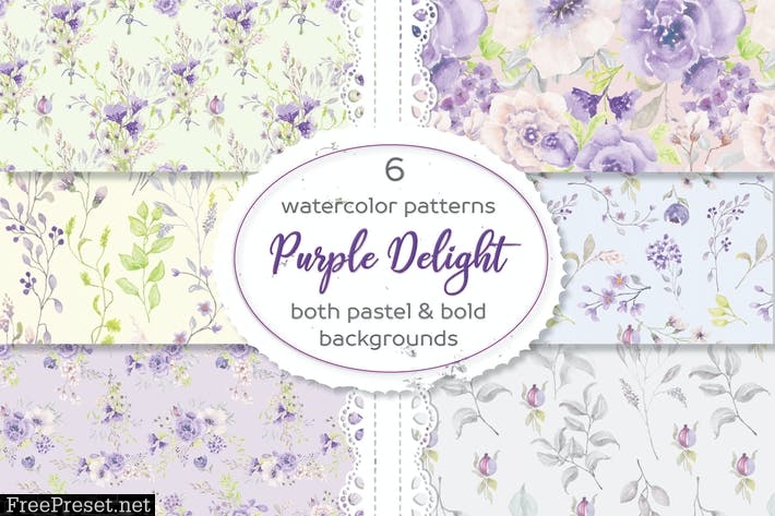Floral Patterns in Purple and Blush V622NG4