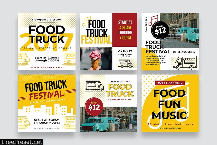 Food Truck Social Media Template RCNKULB