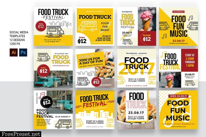 Food Truck Social Media Template RCNKULB